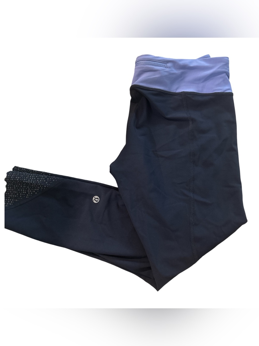 lululemon athletica Navy Blue Leggings with Lavender Waistband